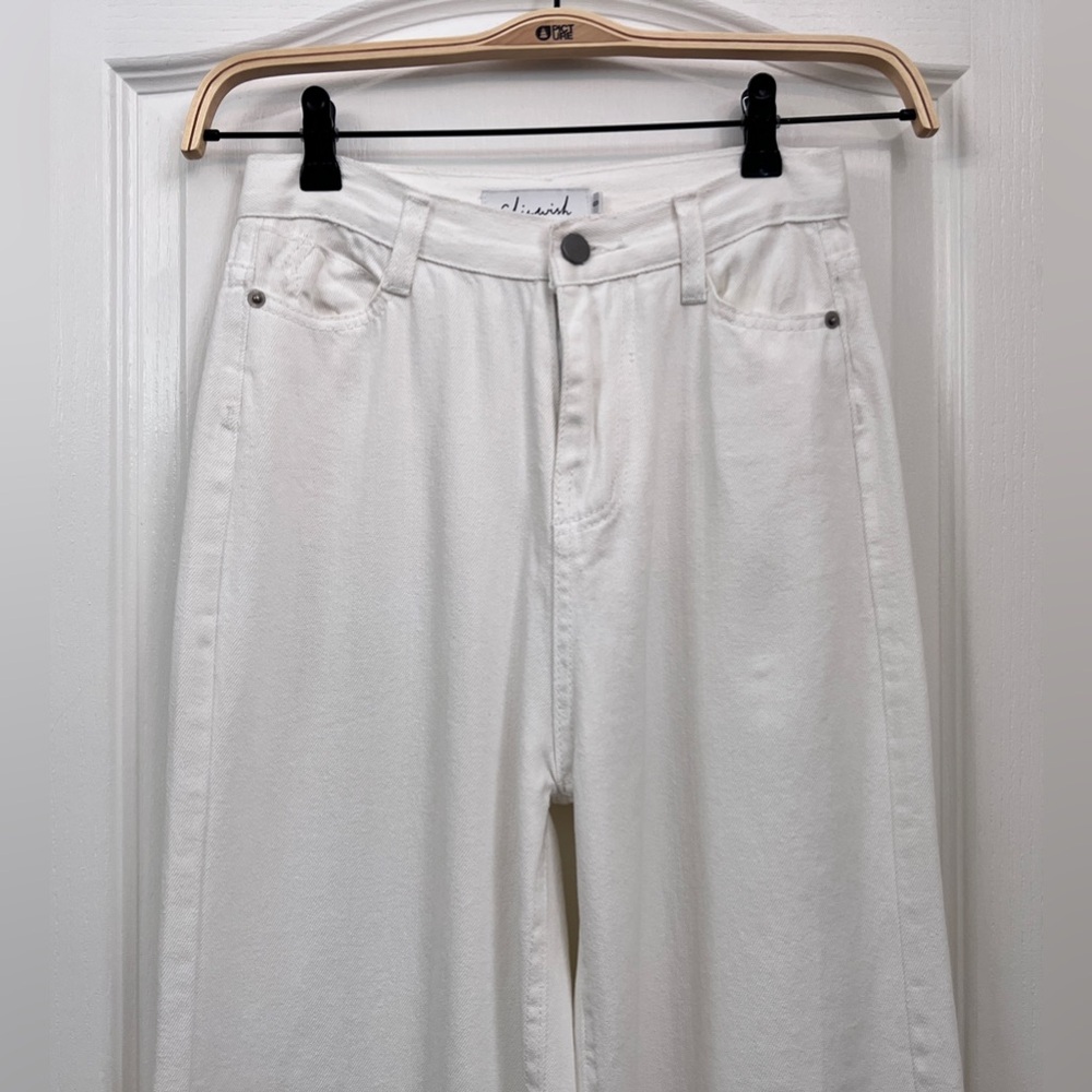 Chicwish Classic White Wide-Leg High Rise Jeans Women’s Size Small - Picture 4 of 12